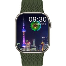 ScHitec Watch HK9 Pro Plus Amoled Ekran Android İos HarmonyOs Uyumlu Akıllı Saat Yeşil