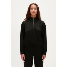Bad Bear Jade Half-Zip Siyah Yarım Fermuarlu Kadın Sweatshirt