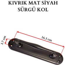 Hobidabi Kıvrık Aynalı Siyah Çekme Kol 16.3 cm Sürgü Çekme Kapı Kolu 2 Adet