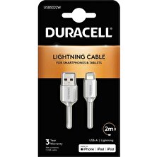 Duracell 2m Lightning To Usb-A Şarj Kablosu - Beyaz