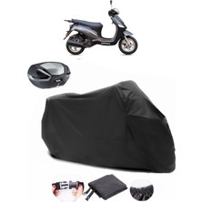 Kanuni Wiki 125I Siyah Arka Çanta Uyumlu Motosiklet Branda Lüx Premium Kalite