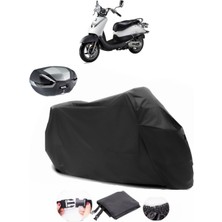 CoverPlus Sym Allo 125 Siyah Arka Çanta Uyumlu Motosiklet Branda Lüx Premium Kalite