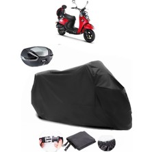 CoverPlus Kuba Trendy 50 Siyah Arka Çanta Uyumlu Motosiklet Branda Lüx Premium Kalite