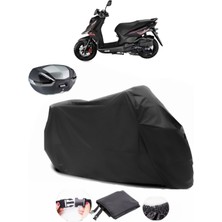 Sym Crox 125 Siyah Arka Çanta Uyumlu Motosiklet Branda Lüx Premium Kalite