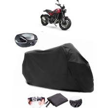 Benelli Leoncino Siyah Arka Çanta Uyumlu Motosiklet Branda Lüx Premium Kalite