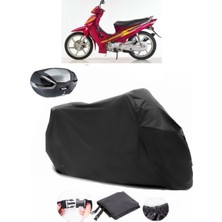 Kanuni Elite 100 Siyah Arka Çanta Uyumlu Motosiklet Branda Lüx Premium Kalite