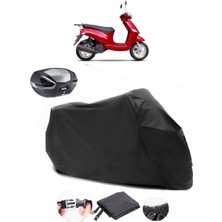 CoverPlus Kanuni Wiki 125 Siyah Arka Çanta Uyumlu Motosiklet Branda Lüx Premium Kalite