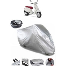 Vespa Primavera 50 Arka Çanta Uyumlu Motosiklet Brandası Lüx Premium Kalite