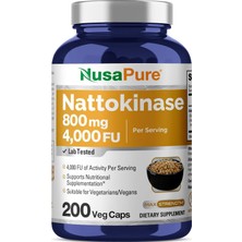 NusaPure Nattokinase 4000 Fu 800 mg 200 Kapsül Büyük Boy