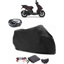 CoverPlus Piaggio Nrg Power 50 Siyah Arka Çanta Uyumlu Motosiklet Branda Lüx Premium Kalite
