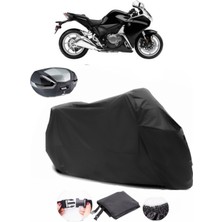 CoverPlus Honda Vfr 1200 F Siyah Arka Çanta Uyumlu Motosiklet Branda Lüx Premium Kalite