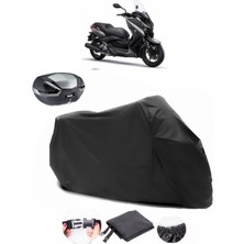 CoverPlus Yamaha X-Max 250 Abs Siyah Arka Çanta Uyumlu Motosiklet Branda Lüx Premium Kalite