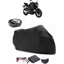 CoverPlus Yamaha MT-125 Siyah Arka Çanta Uyumlu Motosiklet Branda Lüx Premium Kalite
