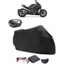 Ducati Diavel Carbon Siyah Arka Çanta Uyumlu Motosiklet Branda Lüx Premium Kalite