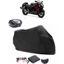 Suzuki Gsx-R 1300 Hayabusa Siyah Arka Çanta Uyumlu Motosiklet Branda Lüx Premium Kalite