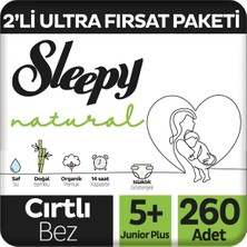 Sleepy Natural 2'li Ultra Fırsat Paketi Bebek Bezi 5+ Numara Junior Plus 260 Adet