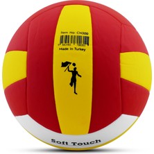 Telvesse Voleybol Topu Soft Touch Yapıştırma Yumuşak Yüzey 18 Panel 5 Numara Kırmızı