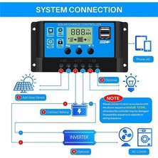 Guangdong Spirit 100A Solar Şarj Kontrol Cihazı Çift USB Bağlantı Noktalı Solar Çok Fonksiyonlu Kontrol Cihazı, LCD Kontrol Cihazı (Yurt Dışından)