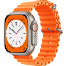 Forzacase Apple Watch Ultra 49MM Için Oluklu Ocean Silikon Kordon Kayış - FC007