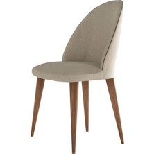 Kelebek Nordic Sandalye - Amalfi Ceviz Ayak - Krem Kumaş Taba Fitil