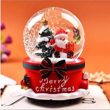 Home Dekor Hediye Noel Baba Yılbaşı Tasarımlı 15 cm Kar Püskürtmeli Işıklı Müzikli Kar Küresi Mega Boy Kar Püskürtmeli