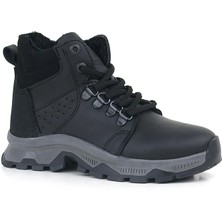 Rakerplus Deri Siyah Fermuarlı Trekking Erkek Çocuk Bot