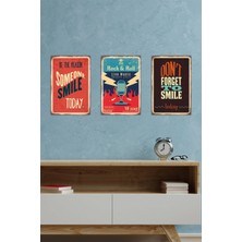 UNT Renkli Baskı Retro / Vintage 4 Lü Tablo Seti