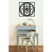 3 Parçalı Mandala Duvar Dekoru Süsü Ahşap Dekoratif Tablo