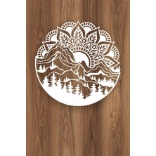 Dağ Manzaralı Mandala Duvar Dekoru Tablo