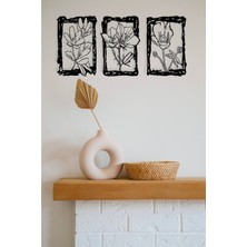 Vintage Frame Flowers Duvar Dekoru-Süsü, Ahşap Dekoratif Tablo