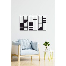 Minimalist Geometrik Ahşap Duvar Dekoru, 3 Lü Tablo