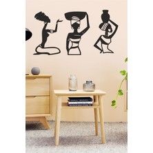 Afrikalı Kadınlar Figürü Duvar Dekoru - Süsü, Ahşap Dekoratif Tablo