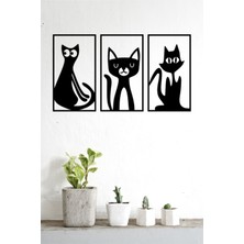 Kediler Duvar Dekoru - Süsü, Ahşap Dekoratif Tablo