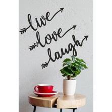 "live Love Laugh" Duvar Dekoru-Süsü, Ahşap Dekoratif Tablo - 1