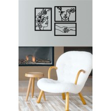 Woman Face Duvar Dekoru - Süsü, Ahşap Dekoratif Tablo Kahverengi