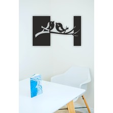 Karşılıklı Kuşlar Duvar Dekoru, Ahşap Dekoratif Tablo