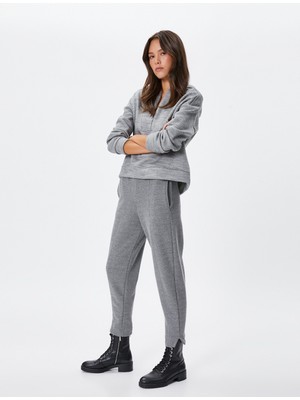 Koton Jogger Eşofman Altı Beli Lastikli Cepli Nervürlü