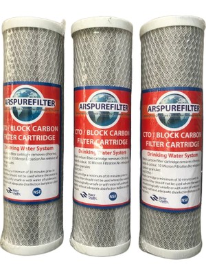 Ars REVERSOSMOZARISU Arıtma Cihazı Blok Karbon Filtre 10 İnch 3 Adet