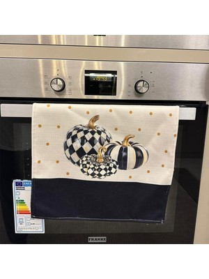 Aymira Home Dekoratif Mutfak Pamuklu Fırın Havlusu Özel Desenli Damalı Model 35X50 cm Yıkanabilir Pamuklu Ürün