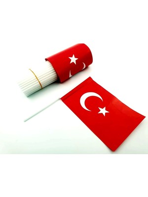 Shopiolog Çubuklu Kağıt Bayrak 100'LÜ 12X18 cm