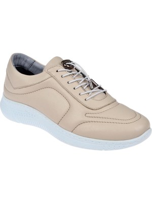 Pullman Hakiki Deri Comfort Kadın Ayakkabı YNA-1185   BEJ