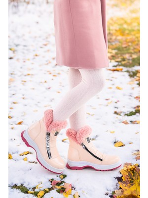 Kiko Kids Kız Çocuk Bot Fermuarlı Mikrofiber Malzeme ile Rahat Kullanım 250 Rugan