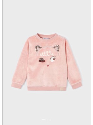 Mayoral Kız Çocuk Kadife Pamuklu Yumoş Kazak Pudra 4402