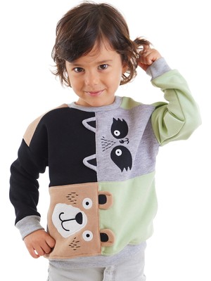 Denokids Rakun ve Ayı Erkek Çocuk Sweatshirt