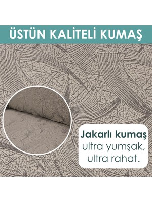 Faiend Jakarlı 3 Kişilik lastikli Koltuk kılıfı Çekyat koltuk Örtüsü Streç esnek kanepe kılıfı sehra desen vizon