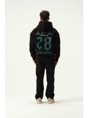 Blues Moda Oversize Unısex Kapüşonlu Baskılı Sweatshirt