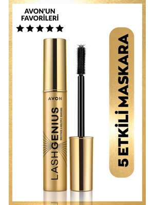 Avon '''True''' 5in1 Lash Genius Maskara - Hacim ve Belirginlik Sağlayan Akıllı Fırça ile Uzatma Etkisi, 10 ml, Siyah Renk