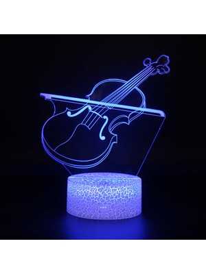 Zethus 3D Elektro Gitar/keman Gece Lambası Oyuncak Doğum Günü Hediyesi (Yurt Dışından)