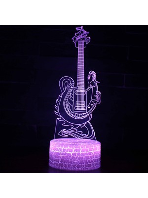 Zethus 3D Elektro Gitar/keman Gece Lambası Oyuncak Doğum Günü Hediyesi (Yurt Dışından)