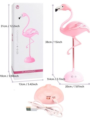 Zethus Iyi Görünümlü Flamingo Öğrenme Masası Lambası USB Gece Lambası (Yurt Dışından)